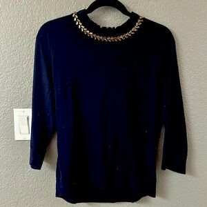 Talbots sweater with jeweled color and 3/4 length sleeves size L